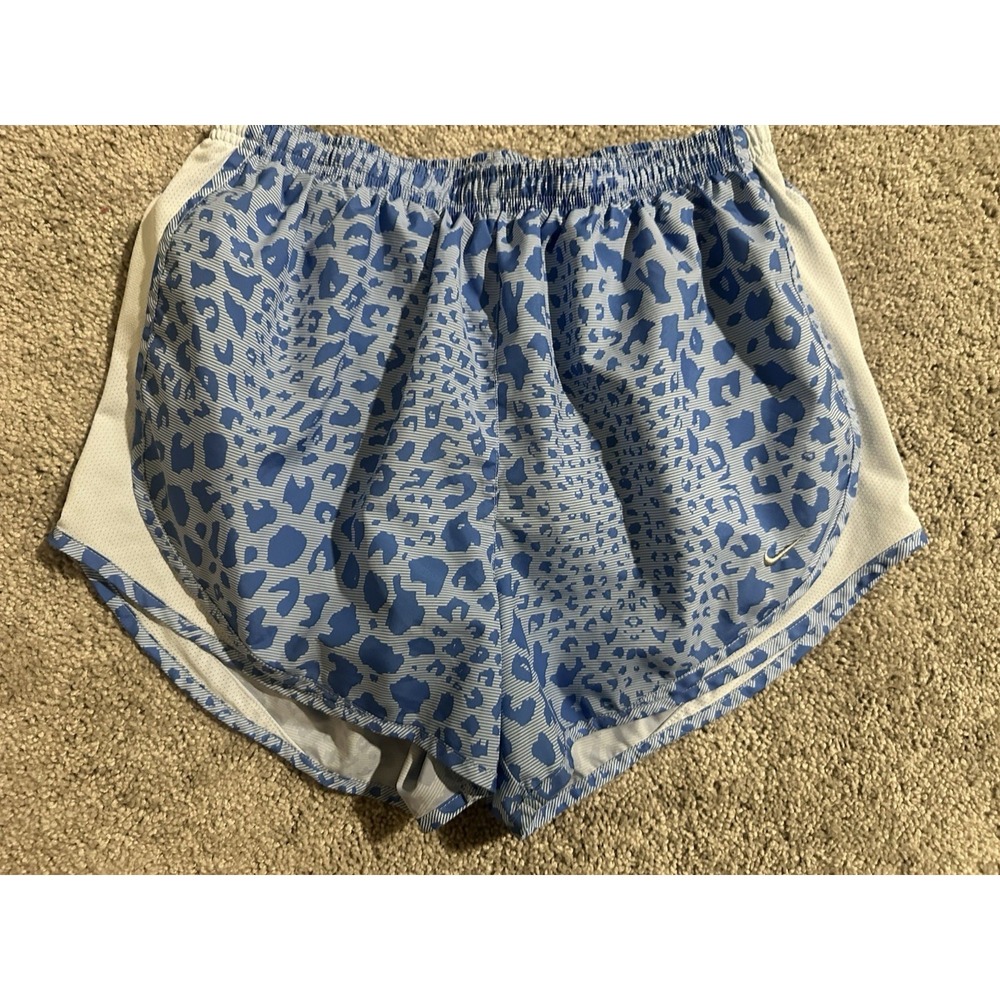Nike Women's Running Shorts Blue Cheetah Print Medium